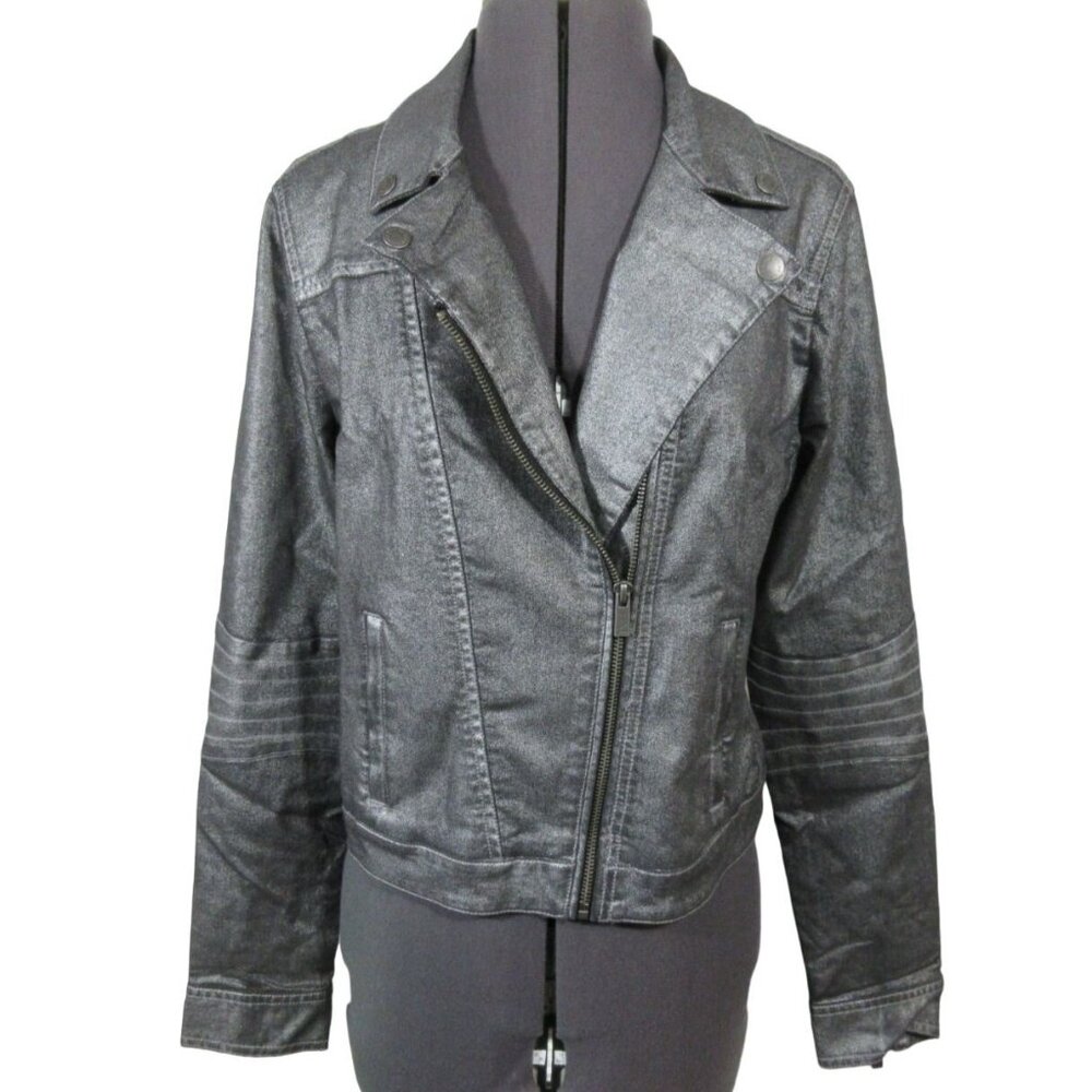Vince Camuto Two women's metallic moto crop jacket S
